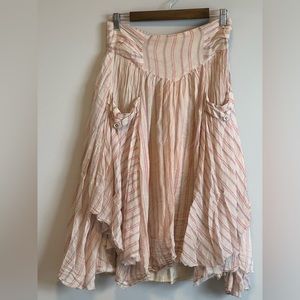 Free People Skirt, pink and cream, size large, gently worn